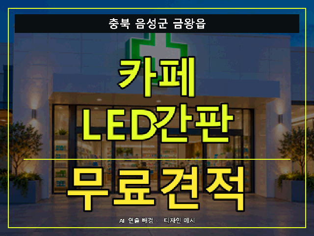 충북 음성군 금왕읍 카페 LED간판 무료견적 안내 썸네일 · AI 연출 배경