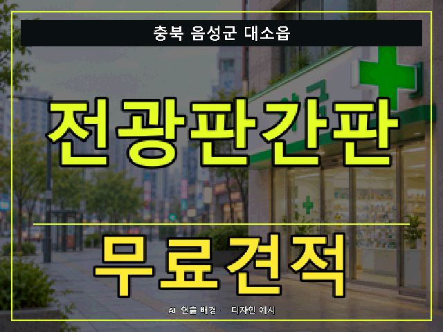 충북 음성군 대소읍 전광판간판 무료견적 안내 썸네일 · AI 연출 배경