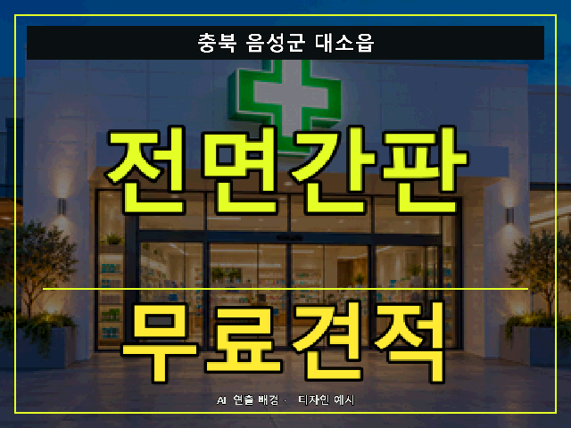 충북 음성군 대소읍 전면간판 무료견적 안내 썸네일 · AI 연출 배경