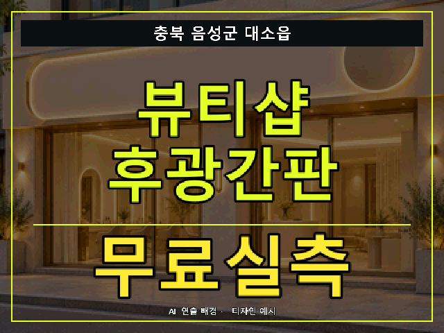 충북 음성군 대소읍 뷰티샵 후광간판 무료실측 안내 썸네일 · AI 연출 배경