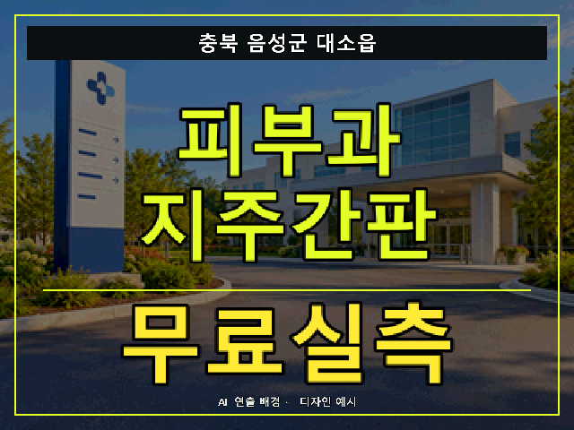 충북 음성군 대소읍 피부과 지주간판 무료실측 안내 썸네일 · AI 연출 배경