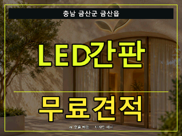충남 금산군 금산읍 LED간판 무료견적 안내 썸네일 · AI 연출 배경