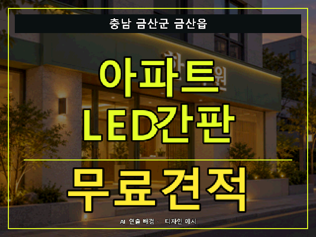 충남 금산군 금산읍 아파트 LED간판 무료견적 안내 썸네일 · AI 연출 배경