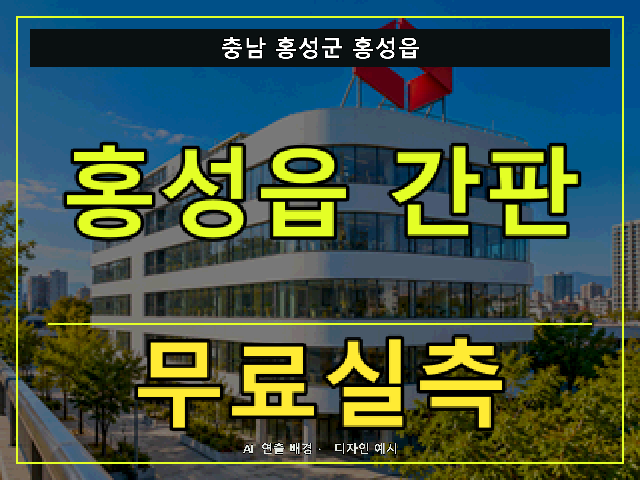 충남 홍성군 홍성읍 간판 제작 무료실측 안내 썸네일 · AI 연출 배경