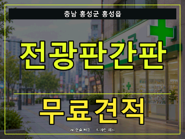 충남 홍성군 홍성읍 전광판간판 무료견적 안내 썸네일 · AI 연출 배경