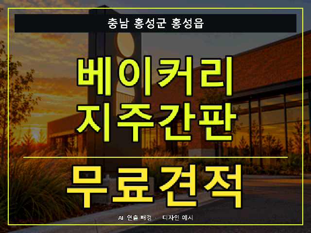 충남 홍성군 홍성읍 베이커리 지주간판 무료견적 안내 썸네일 · AI 연출 배경