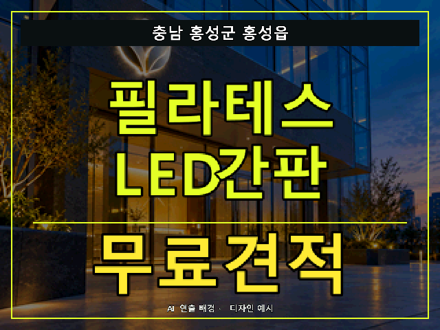 충남 홍성군 홍성읍 필라테스 LED간판 무료견적 안내 썸네일 · AI 연출 배경