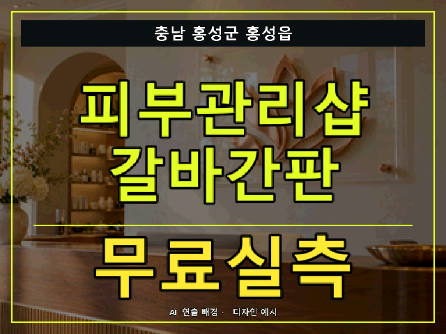 충남 홍성군 홍성읍 피부관리샵 갈바간판 무료실측 안내 썸네일 · AI 연출 배경