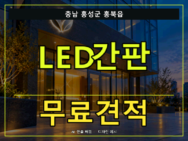 충남 홍성군 홍북읍 LED간판 무료견적 안내 썸네일 · AI 연출 배경