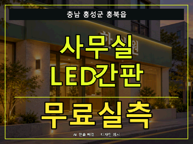 충남 홍성군 홍북읍 사무실 LED간판 무료실측 안내 썸네일 · AI 연출 배경