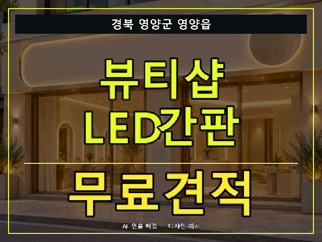 경북 영양군 영양읍 뷰티샵 LED간판 무료견적 안내 썸네일 · AI 연출 배경