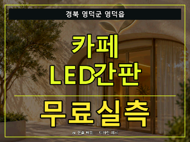 경북 영덕군 영덕읍 카페 LED간판 무료실측 안내 썸네일 · AI 연출 배경
