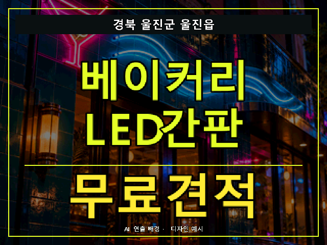 경북 울진군 울진읍 베이커리 LED간판 무료견적 안내 썸네일 · AI 연출 배경