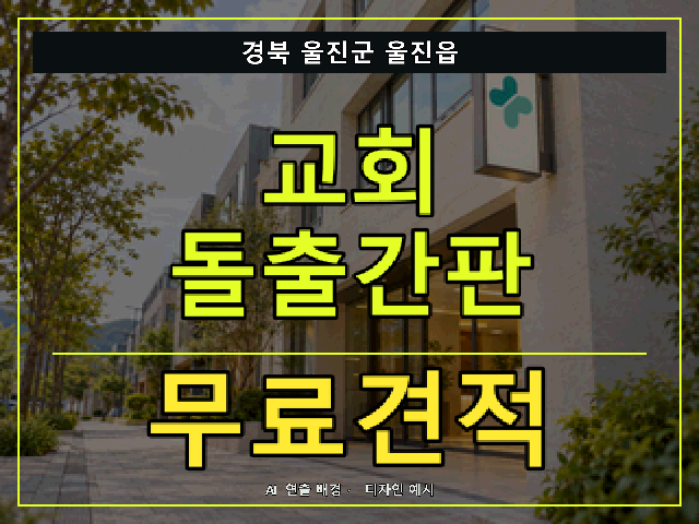 경북 울진군 울진읍 교회 돌출간판 무료견적 안내 썸네일 · AI 연출 배경