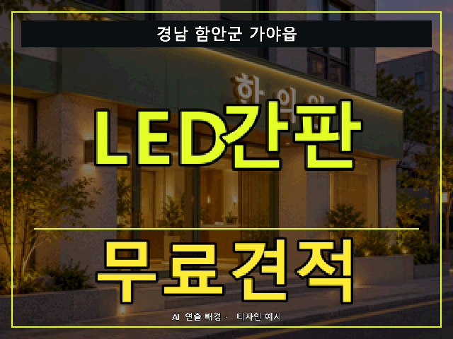 경남 함안군 가야읍 LED간판 무료견적 안내 썸네일 · AI 연출 배경