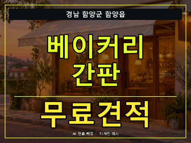 경남 함양군 함양읍 베이커리 간판 무료견적 안내 썸네일 · AI 연출 배경
