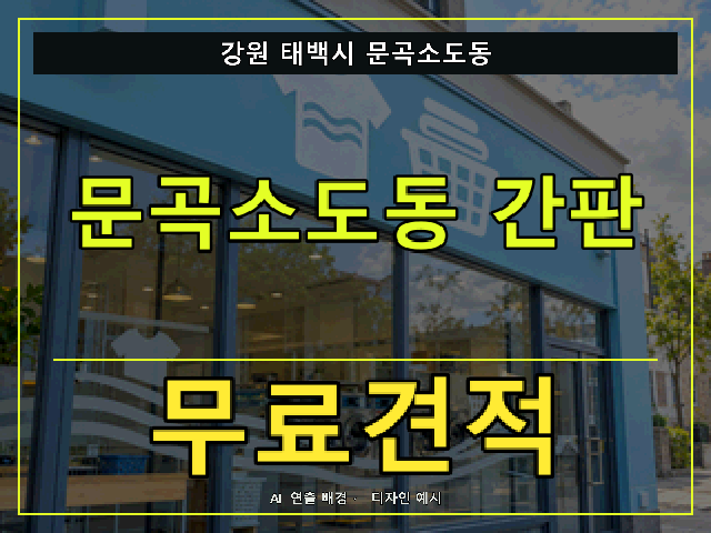 강원 태백시 문곡소도동 간판 제작 무료견적 안내 썸네일 · AI 연출 배경