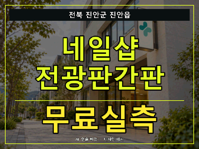 전북 진안군 진안읍 네일샵 전광판간판 무료실측 안내 썸네일 · AI 연출 배경