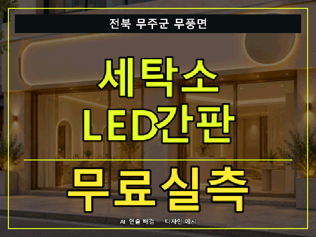 전북 무주군 무풍면 세탁소 LED간판 무료실측 안내 썸네일 · AI 연출 배경