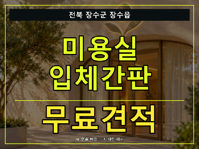 전북 장수군 장수읍 미용실 입체간판 무료견적 안내 썸네일 · AI 연출 배경