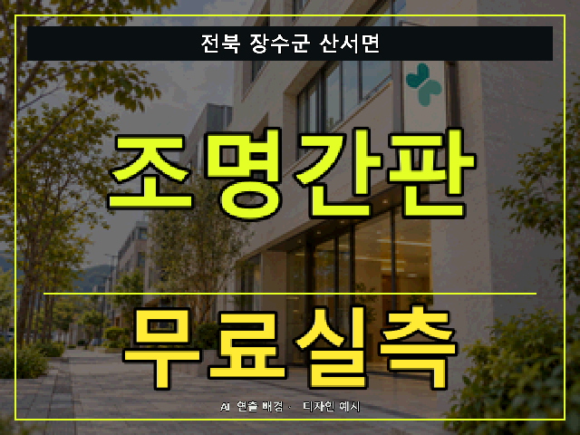 전북 장수군 산서면 조명간판 무료실측 안내 썸네일 · AI 연출 배경