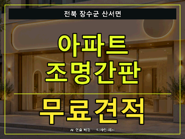 전북 장수군 산서면 아파트 조명간판 무료견적 안내 썸네일 · AI 연출 배경