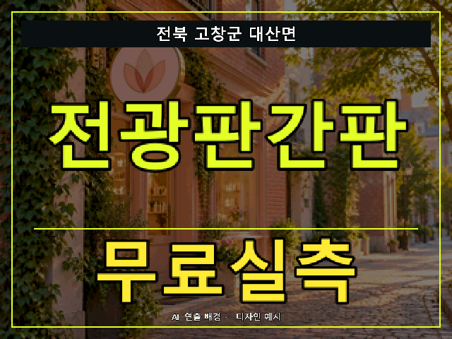전북 고창군 대산면 전광판간판 무료실측 안내 썸네일 · AI 연출 배경