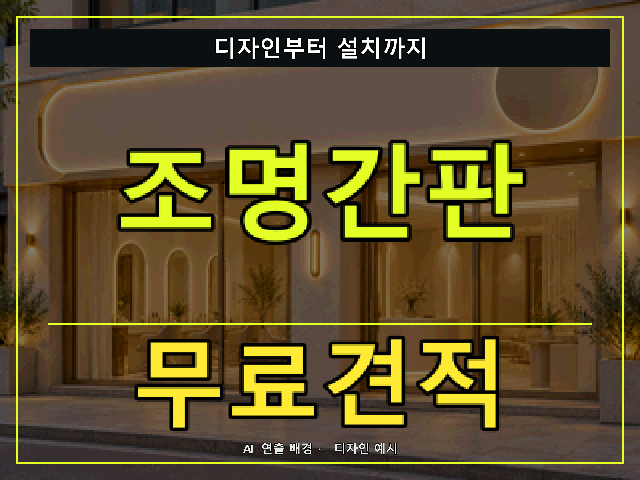 조명간판 무료견적 안내 썸네일 · AI 연출 배경