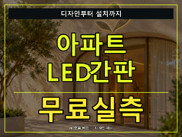 아파트 LED간판 무료실측 안내 썸네일 · AI 연출 배경