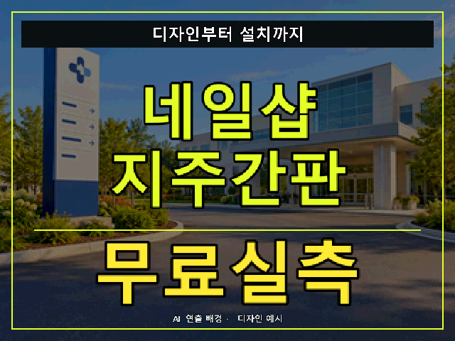 네일샵 지주간판 무료실측 안내 썸네일 · AI 연출 배경