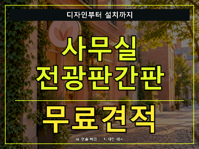 사무실 전광판간판 무료견적 안내 썸네일 · AI 연출 배경