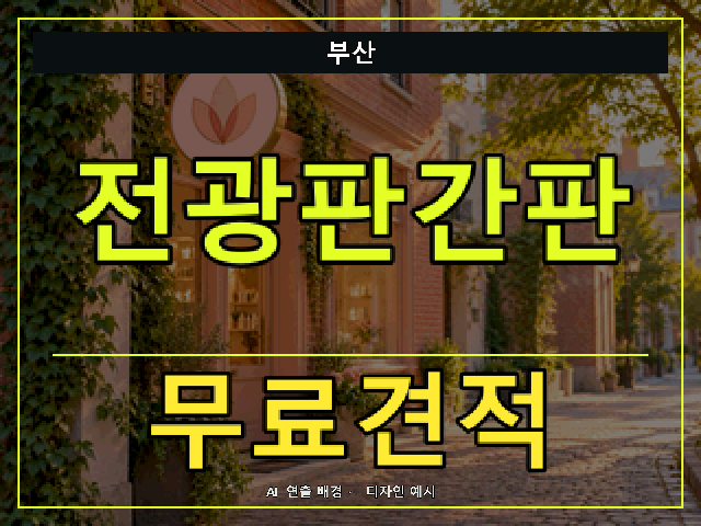 부산 전광판간판 무료견적 안내 썸네일 · AI 연출 배경