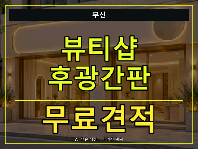 부산 뷰티샵 후광간판 무료견적 안내 썸네일 · AI 연출 배경