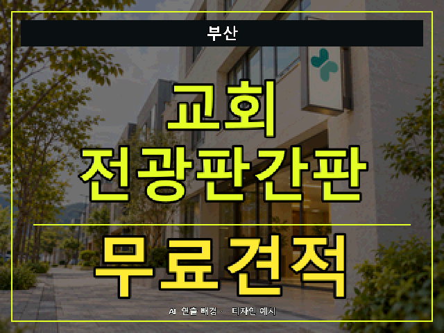 부산 교회 전광판간판 무료견적 안내 썸네일 · AI 연출 배경