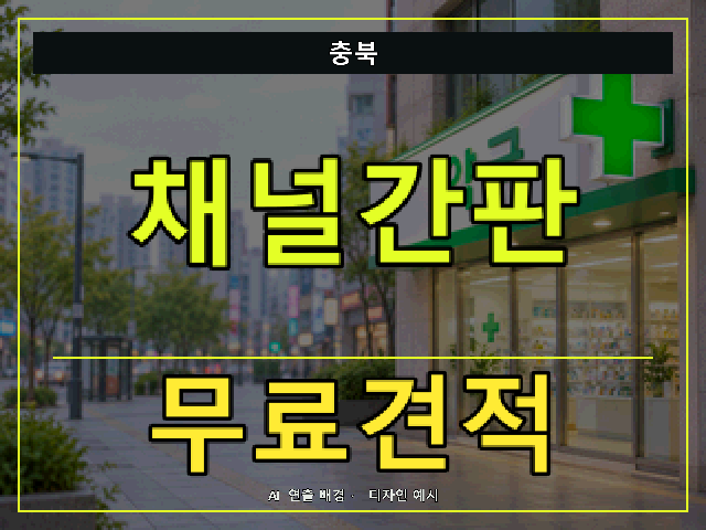 충북 채널간판 무료견적 안내 썸네일 · AI 연출 배경