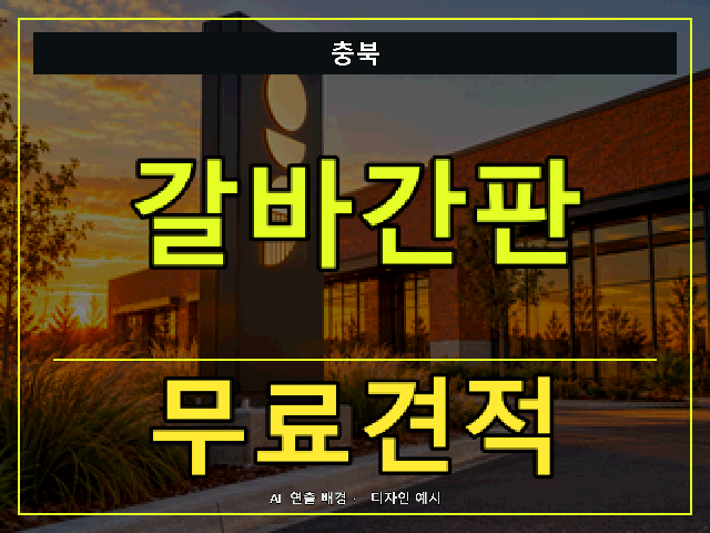 충북 갈바간판 무료견적 안내 썸네일 · AI 연출 배경