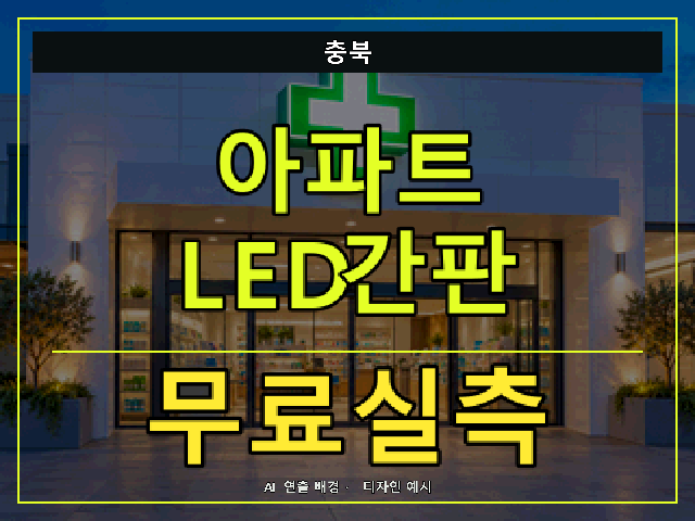 충북 아파트 LED간판 무료실측 안내 썸네일 · AI 연출 배경