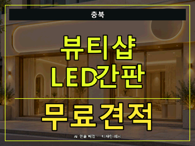 충북 뷰티샵 LED간판 무료견적 안내 썸네일 · AI 연출 배경