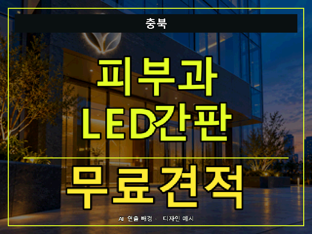 충북 피부과 LED간판 무료견적 안내 썸네일 · AI 연출 배경