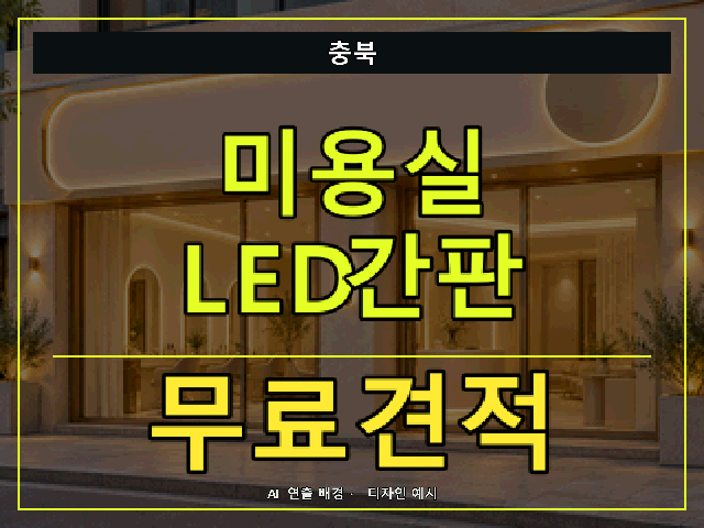 충북 미용실 LED간판 무료견적 안내 썸네일 · AI 연출 배경