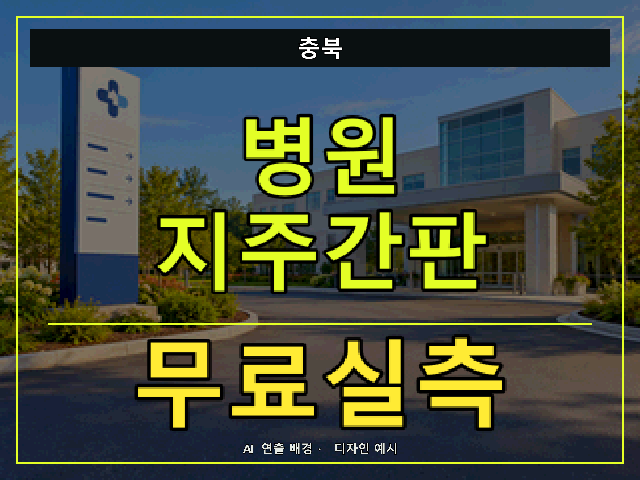 충북 병원 지주간판 무료실측 안내 썸네일 · AI 연출 배경