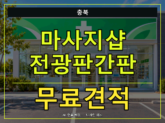 충북 마사지샵 전광판간판 무료견적 안내 썸네일 · AI 연출 배경