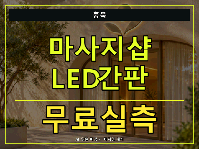 충북 마사지샵 LED간판 무료실측 안내 썸네일 · AI 연출 배경