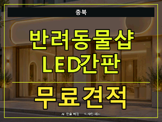 충북 반려동물샵 LED간판 무료견적 안내 썸네일 · AI 연출 배경