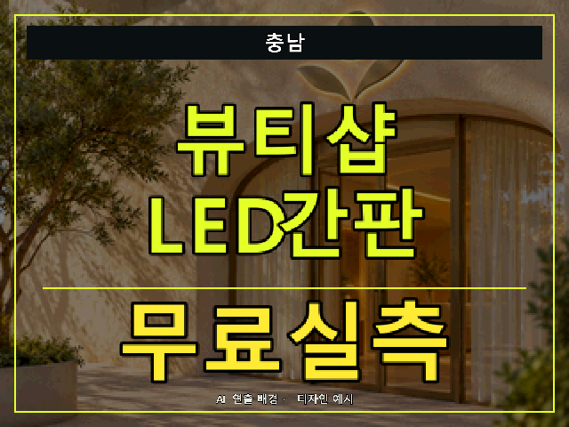 충남 뷰티샵 LED간판 무료실측 안내 썸네일 · AI 연출 배경