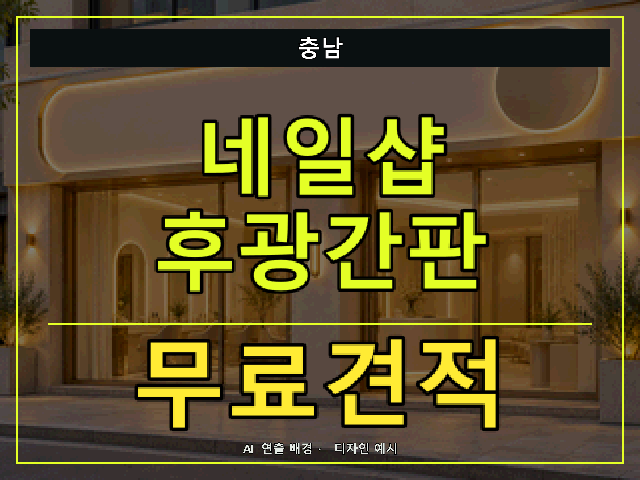 충남 네일샵 후광간판 무료견적 안내 썸네일 · AI 연출 배경