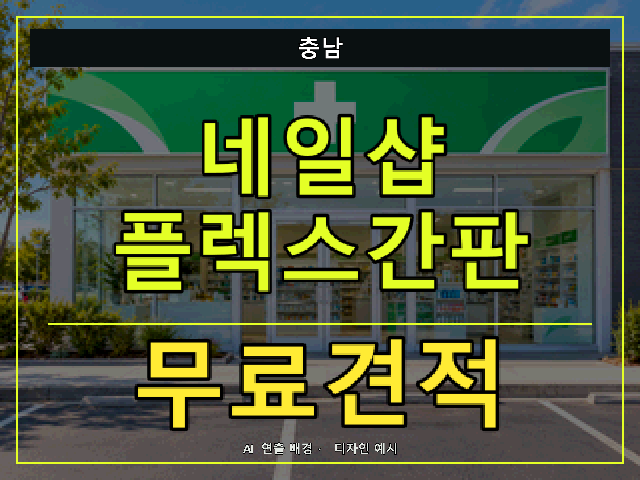 충남 네일샵 플렉스간판 무료견적 안내 썸네일 · AI 연출 배경