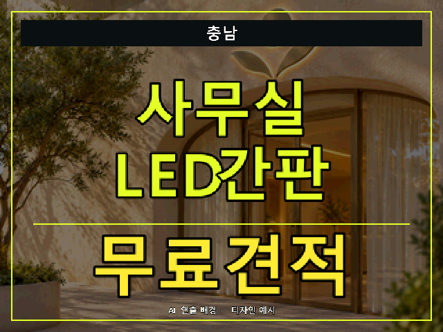 충남 사무실 LED간판 무료견적 안내 썸네일 · AI 연출 배경