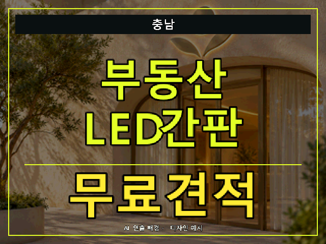 충남 부동산 LED간판 무료견적 안내 썸네일 · AI 연출 배경