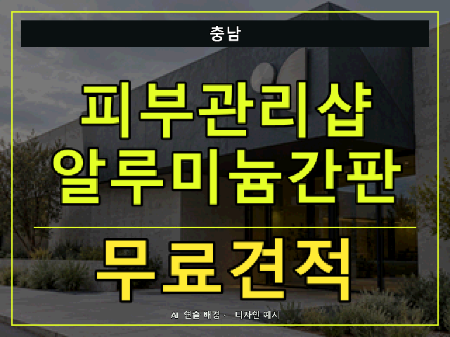 충남 피부관리샵 알루미늄간판 무료견적 안내 썸네일 · AI 연출 배경